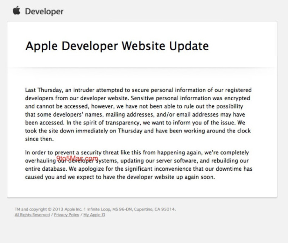 Apple developer outage explanation