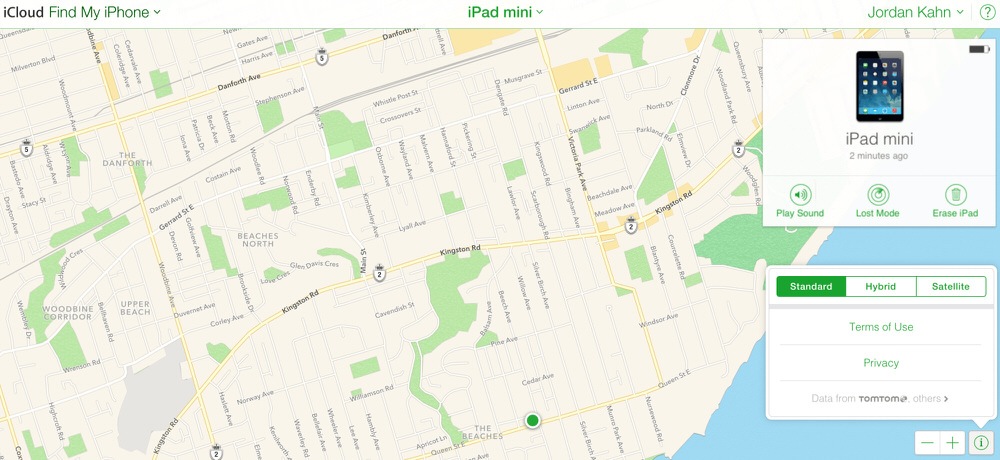 Apple maps find my iphone icloud 1 1