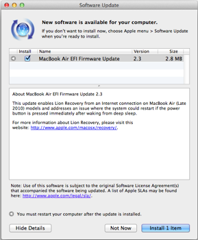 macbook pro efi firmware update 2.7