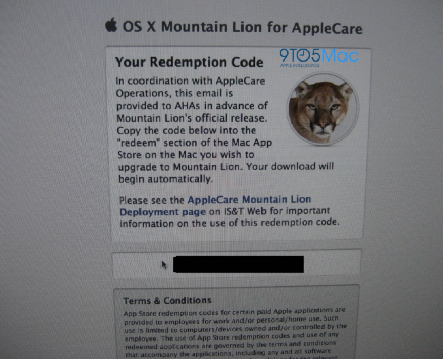Apple、AppleCareの担当者に「OS X Mountain Lion」を配布!?
