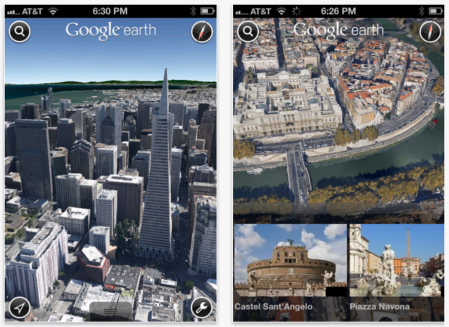 Google、iOS版「Google Earth」をアップデートし、3Dマップに対応