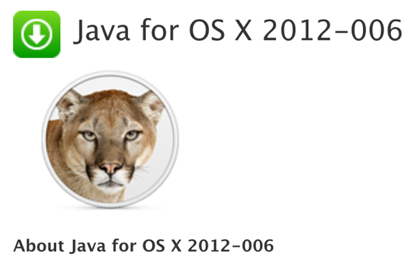 Apple、｢Java for OS X 2012-006｣「Java for Mac OS X 10.6 Update 11」リリース