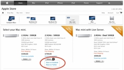 アメリカのApple Onlin Store の全商品にFacebook Twitterボタンを設置