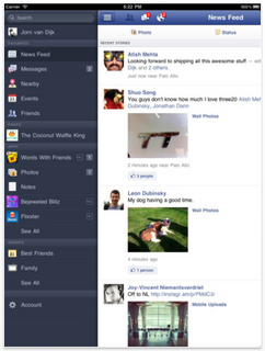 「Facebook」アプリがiPadに対応