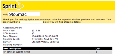 Sprint版「iPhone 4S」の出荷が開始!?