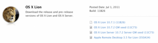 Appleが、デベロッパー向けに「Mac OS X 10.7.2 GM」リリース