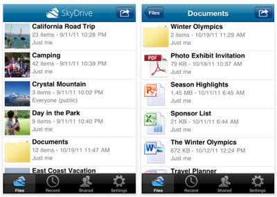 Microsoftが、iPhoneアプリ「SkyDrive」リリース