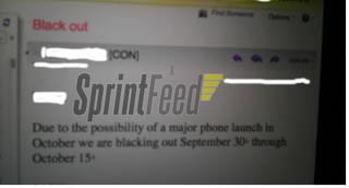 Sprintが10月前半にスタッフの休暇を禁止