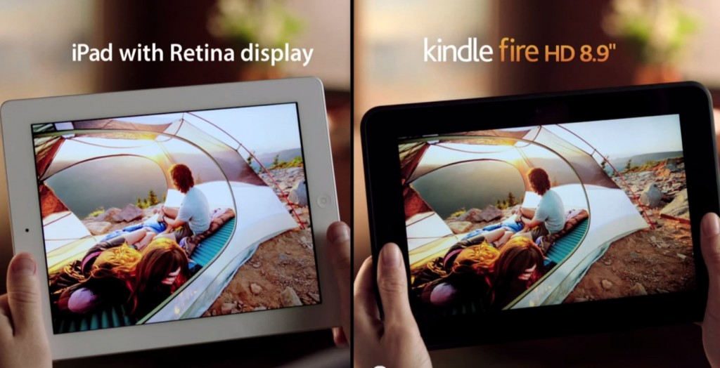 Amazon、「Kindle Fire HD」と「iPad with Retina display」を比較する新しいTVCMを公開