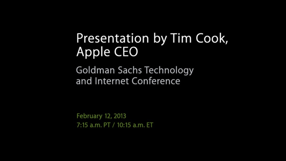macwebcaster、「Goldman Sachs Technology and Internet Conference」のTim Cook CEOの講演を日本語テキスト配信