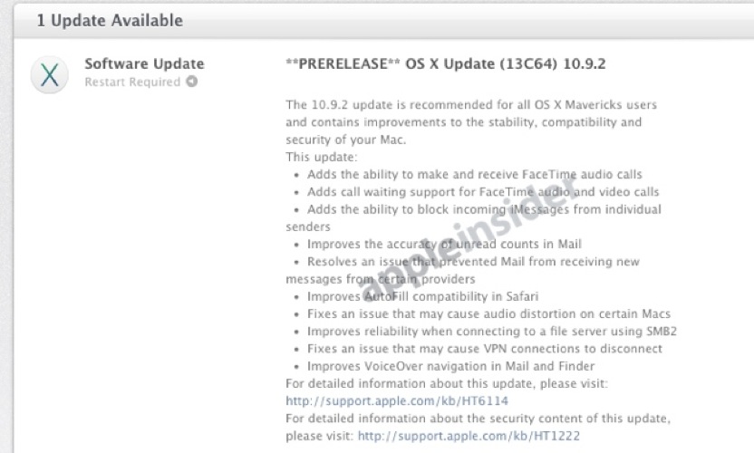 Apple、「OS X 10.9.2」をまもなくリリースか!? 一部従業員にプレリリース版が配布される