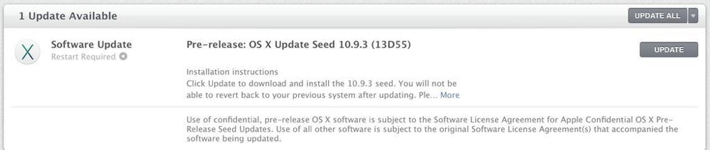 Apple、デベロッパー向けに「OS X 10.9.3 build 13D55」リリース