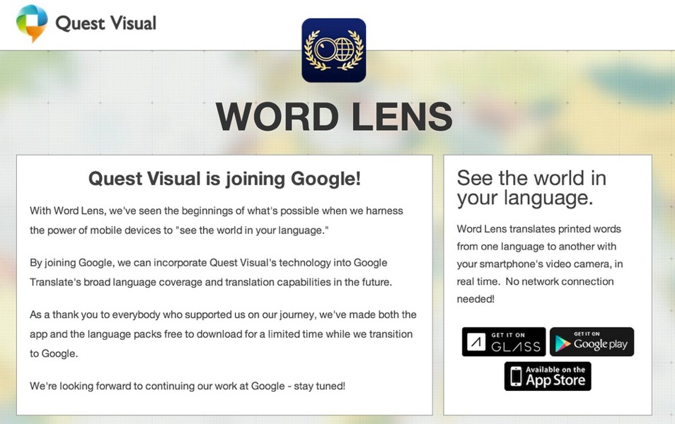 Google、iPhoneのCM「Powerful」でも取り上げられたiOSアプリ「Word Lens」を開発する「Quest Visual」を買収