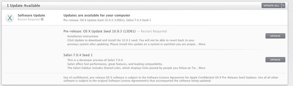 Apple、デベロッパー向けに「OS X 10.9.3 build 13D61」と「Safari 7.0.4」リリース