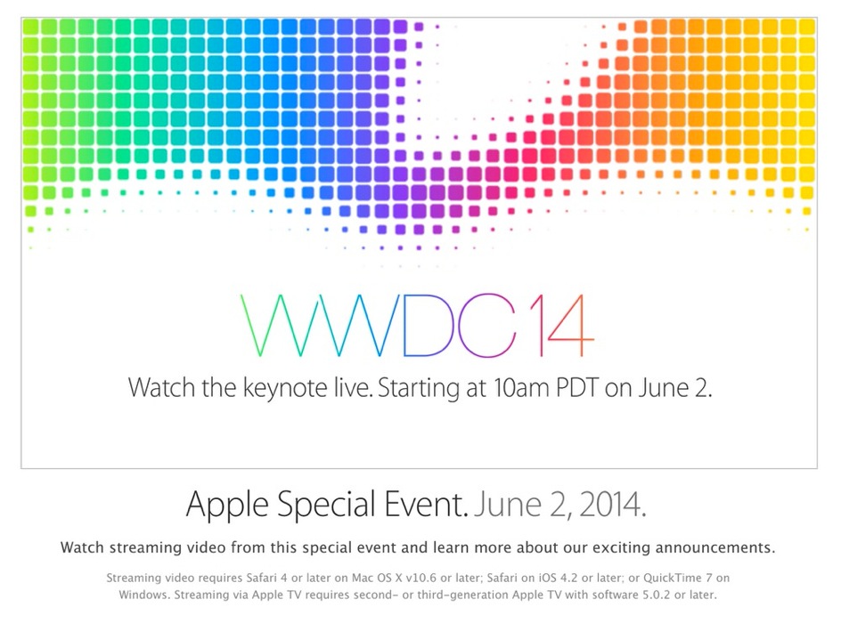 Apple、「WWDC 2014」の基調講演をライブストリーミング配信することを発表