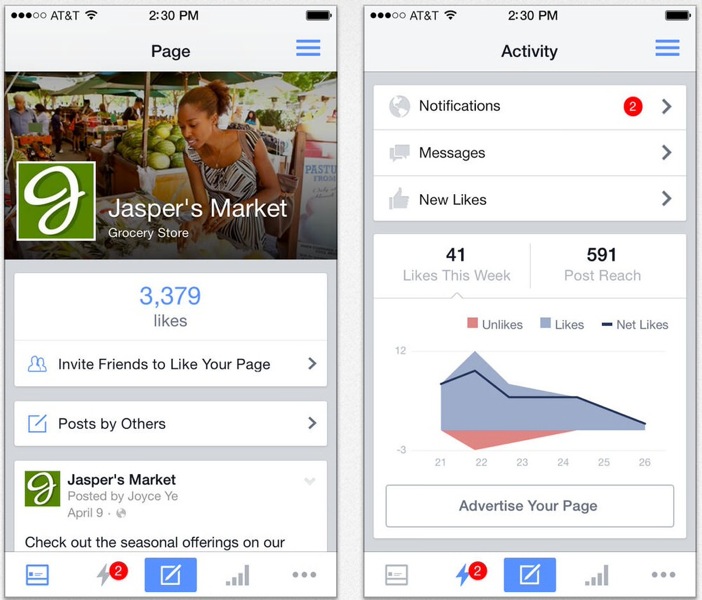 Facebook、新しいデザインのiOSアプリ「Facebookページマネージャ 4.0」リリース