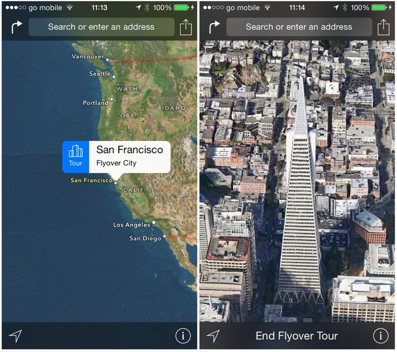 「iOS 8 beta 2」や「OS X Yosemite Developer Preview」のマップアプリで「Flyover City Tour」が利用可能に