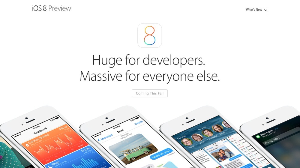 Apple、アメリカの公式サイトで「iOS 8」のプレビューページを公開