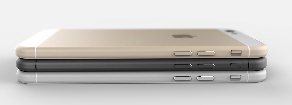 ゴールド・スペースグレイ・シルバーの「iPhone 6」を比較したレンダリング画像