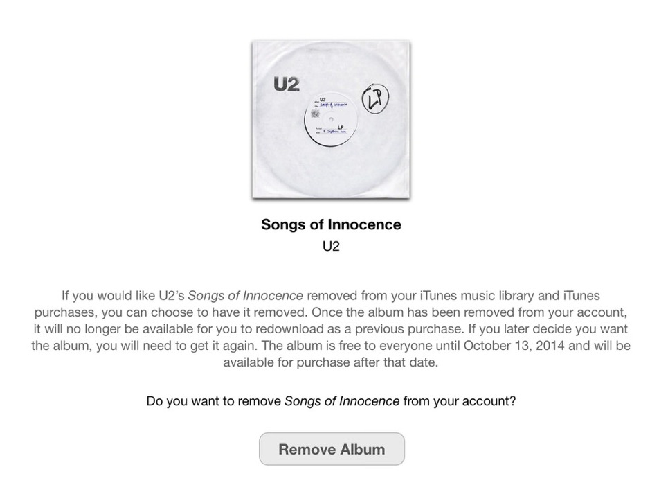 Apple、無料で配布されているU2のアルバムをライブラリから削除するツールを公開