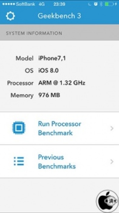 「iPhone 6」「iPhone 6 Plus」共にメモリは1GBでA8プロセッサは最大1.4GHz