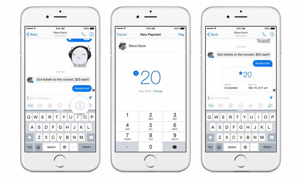 Facebook、アメリカで「Messenger」アプリに送金機能を追加へ
