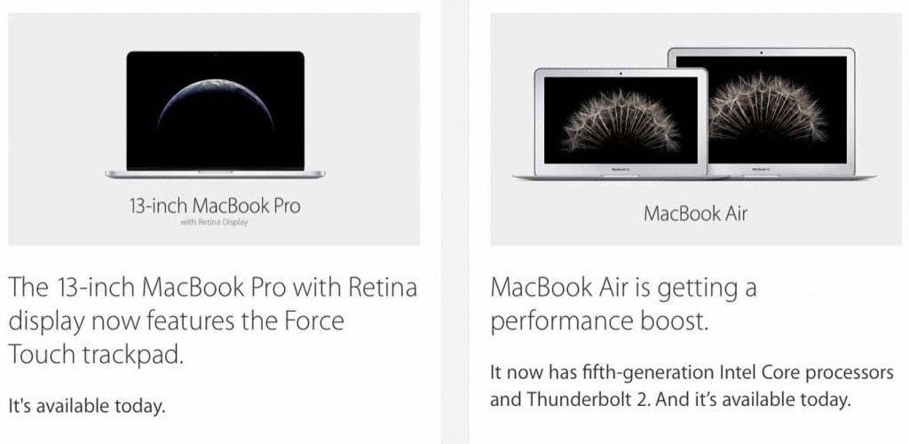 Apple、13インチ「MacBook Pro Retinaディスプレイモデル」と「MacBook Air」のアップデートを発表