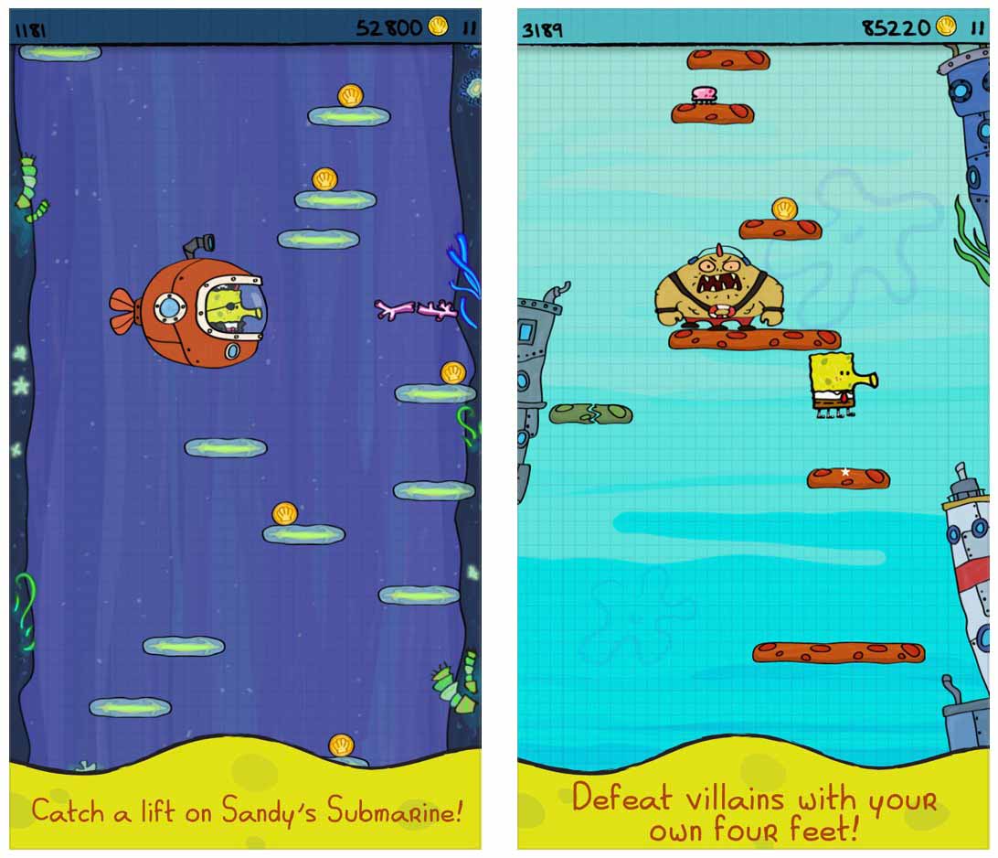 Apple、「今週のApp」として「Doodle Jump SpongeBob SquarePants」を無料で配信中