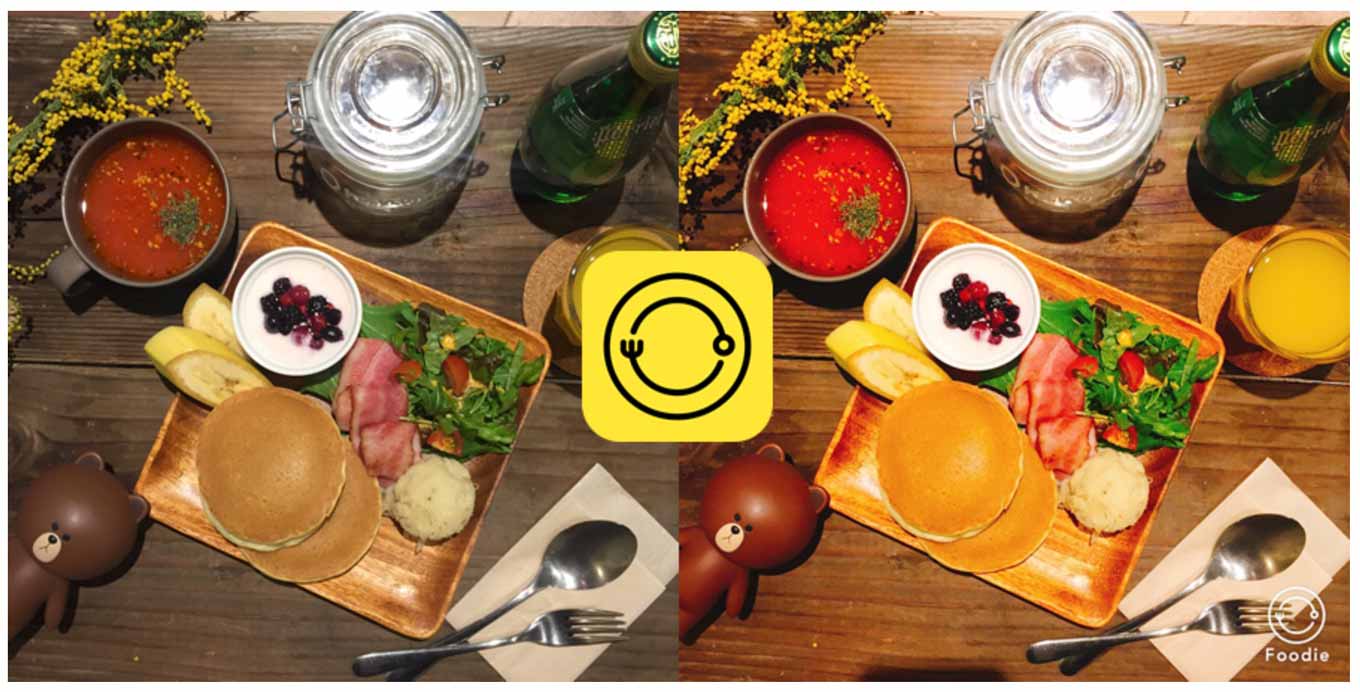 LINE、iPhone向けに食べ物の撮影に特化したフード専用カメラアプリ「Foodie」をリリース