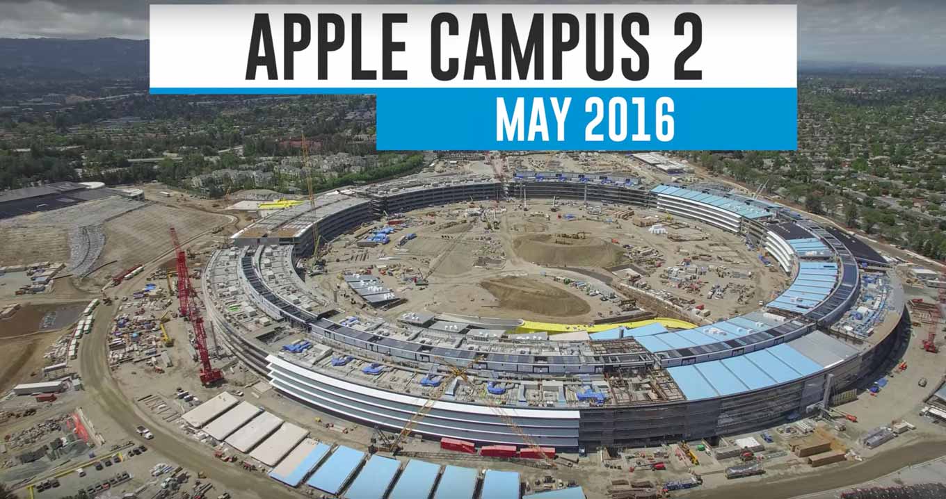 Appleの新社屋「Apple Campus 2」建設現場の最新空撮動画（2016年5月）