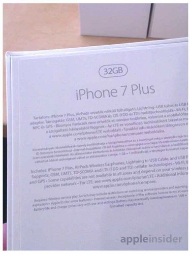 「iPhone 7 Plus」の新たなパッケージ画像がリーク!? 「AirPods Wireless Earphones」との記述も