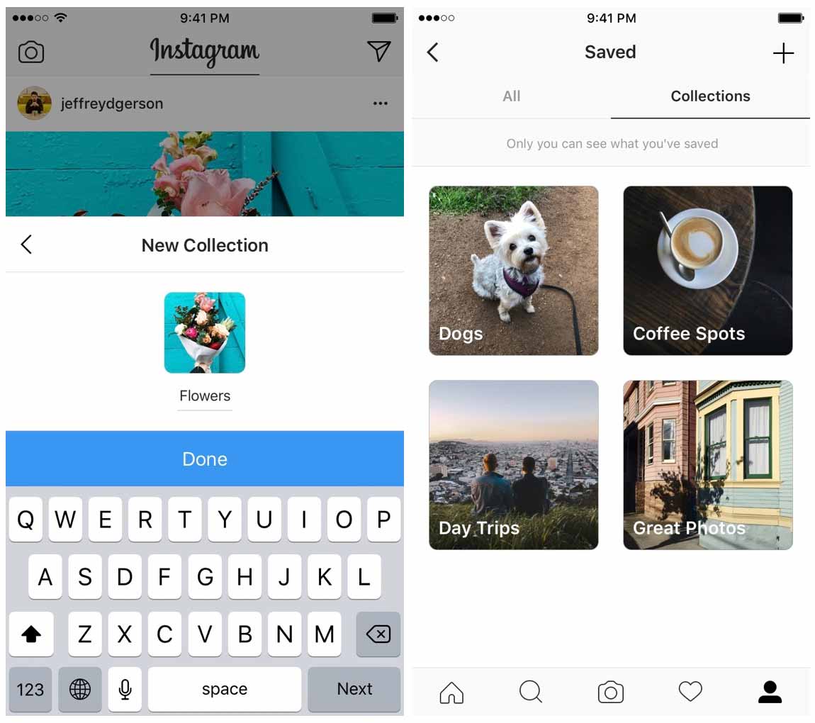 Instagram、ブックマークした写真や動画を整理できる「コレクション」を追加