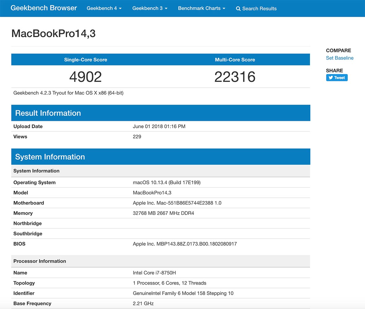 Macbookprogeekbench