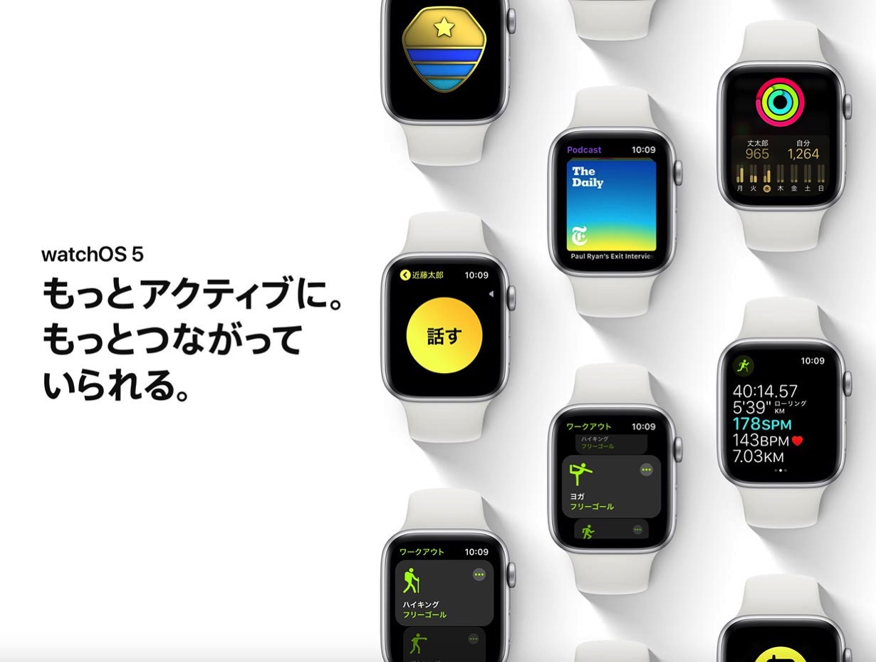 Apple、「Apple Watch」向けにいくつかの新機能を追加した「watchOS 5」リリース
