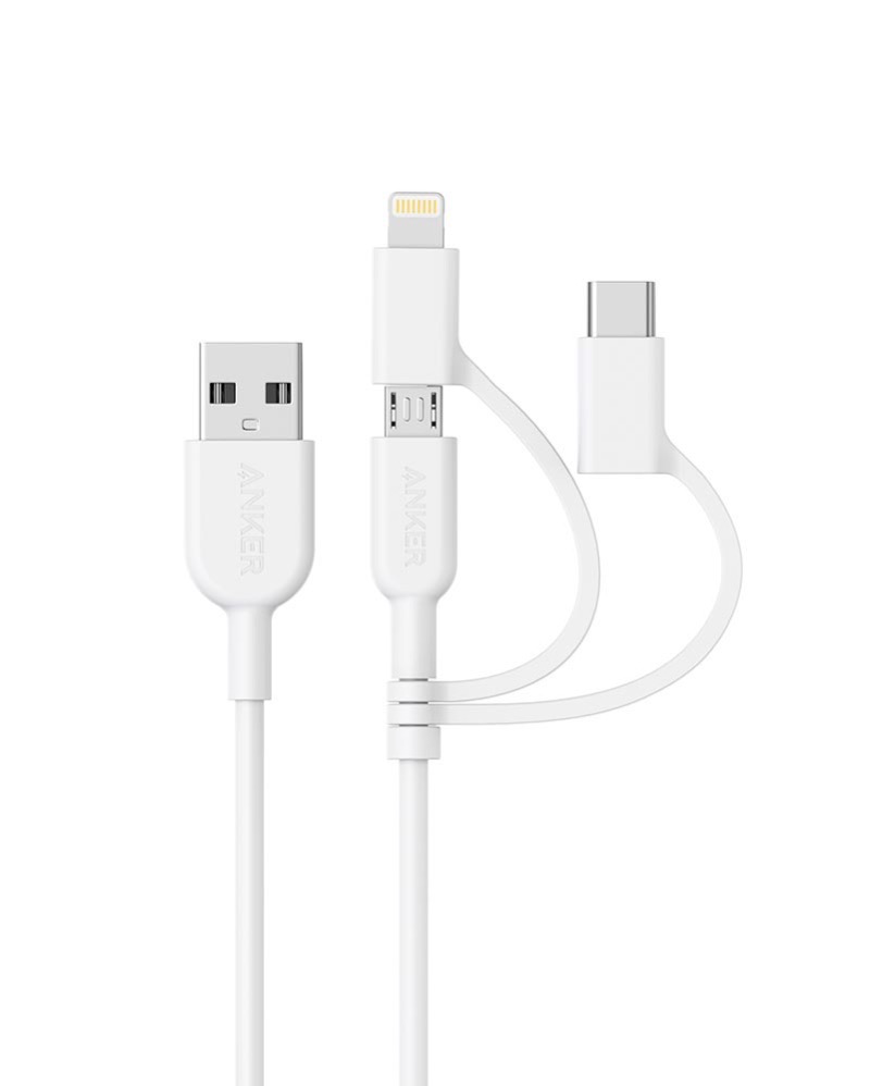 Anker、auコラボ第4弾としてMicro USB/USB-C/Lightning がひとつにまとまった「Anker PowerLine II 3-in-1 ケーブル(0.9m)」の販売を開始