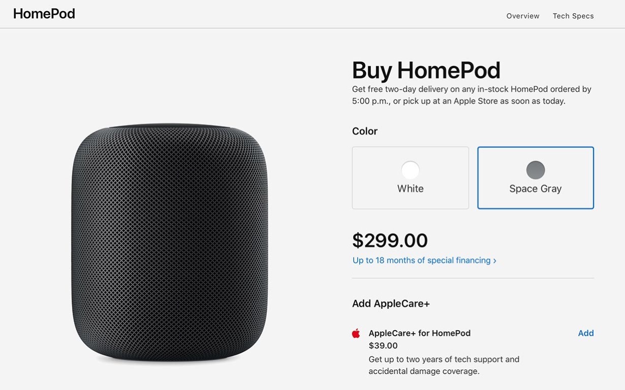 Apple、「HomePod」の価格を50ドル値下げ