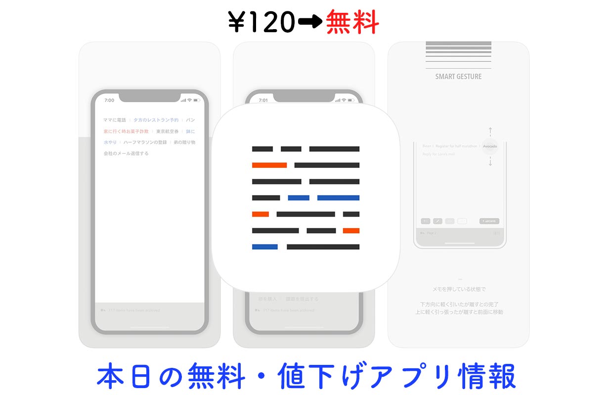120円→無料、Todoリストとしても使えるシンプルなメモアプリ「Blink」など【3/29】セールアプリ情報